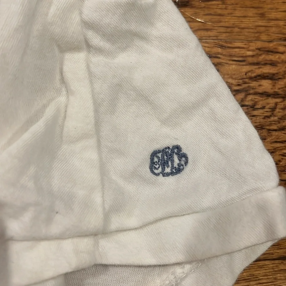 RALPH LAUREN WHITE LACE BUTTON BACK BLOUSE - SIZE 12M
